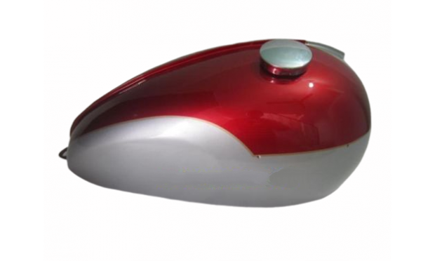 TRIUMPH T150 TRIDENT CHERRY & SILVER PAINTED FUEL TANK WITH CHROME CAP & TAP|Fit For