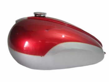 TRIUMPH T150 TRIDENT CHERRY & SILVER PAINTED FUEL TANK WITH CHROME CAP & TAP|Fit For