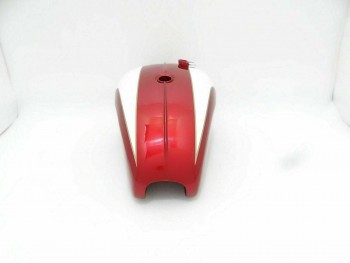 TRIUMPH T120 OIF RED & WHITE PAINTED STEEL FUEL TANK 1971 & ONWARDS|Fit For