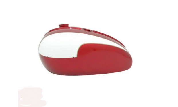 TRIUMPH T120 OIF RED & WHITE PAINTED STEEL FUEL TANK 1971 & ONWARDS|Fit For