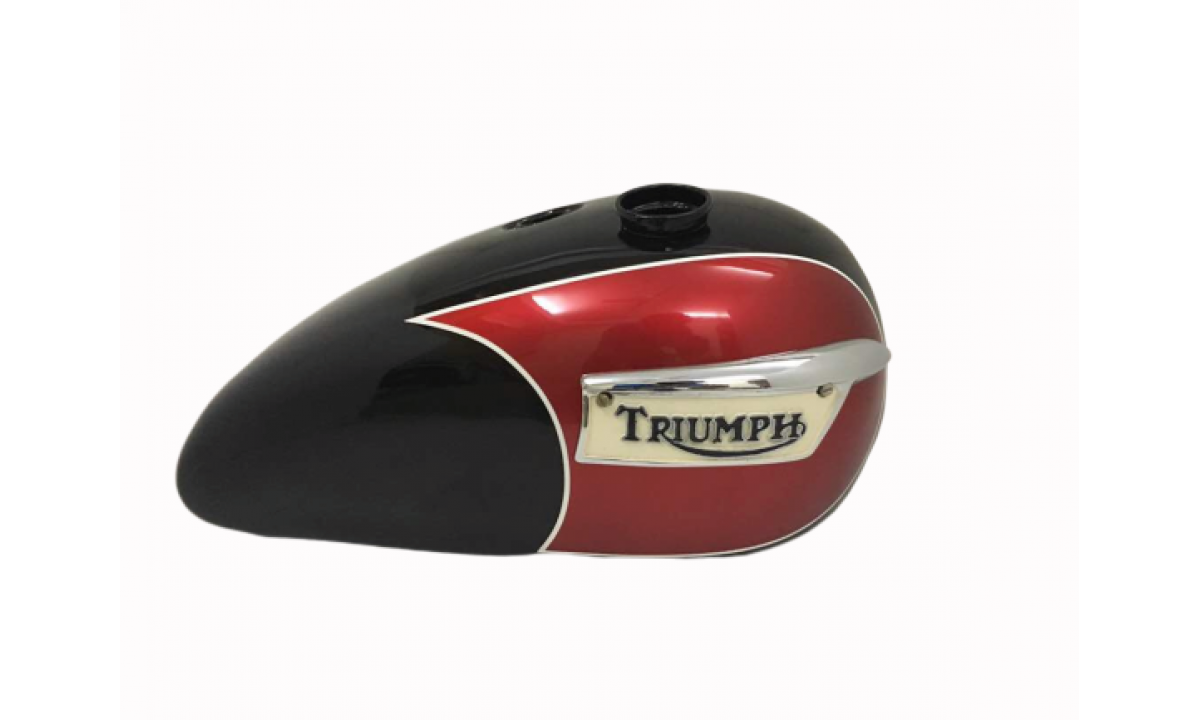 Triumph T140 Oif Petrol Fuel Tank With Cap Cherry Black Painted 