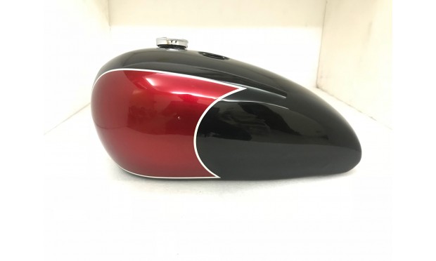 TRIUMPH T140 BLACK AND CHERRY PAINTED FUEL TANK + FREE BRASS CAP |Fit For