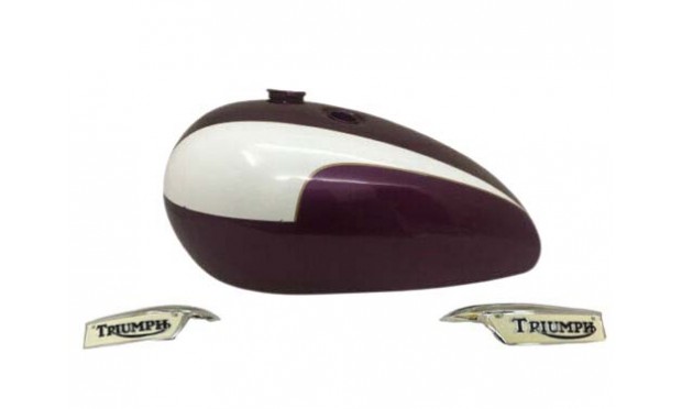  Triumph T140 Aubergine & White petrol Tank + Badges |Fit For 