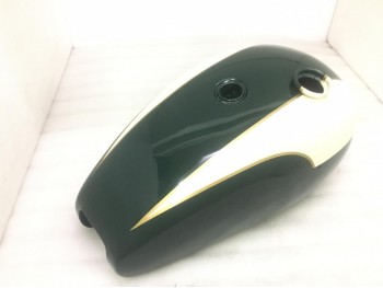 TRIUMPH T140 GREEN & CREAM PAINTED STEEL FUEL PETROL TANK |Fit For