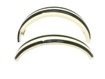 TRIUMPH T140 FRONT REAR GREEN & CREAM PAINTED MUDGUARD -Fit For