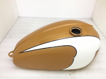 TRIUMPH T120 Golden & White Painted STEEL TANK | Fit For