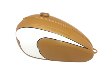 TRIUMPH T120 Golden & White Painted STEEL TANK | Fit For