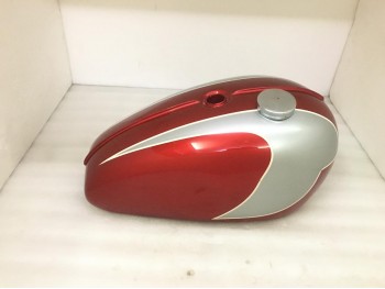 TRIUMPH T120 OIF CHERRY & SILVER PAINTED STEEL TANK 1971 AND ONWARDS | Fit For