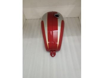 TRIUMPH T120  CHERRY & SILVER PAINTED STEEL TANK| Fit For