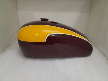 TRIUMPH T140 BROWN & YELLOW PAINTED OIF FUEL TANK - |Fit For