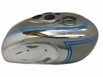 TRIUMPH T90 5T SPEED TWIN SILVER WITH BLUE PAINTED CHROME FUEL PETROL TANK1948 |Fit For