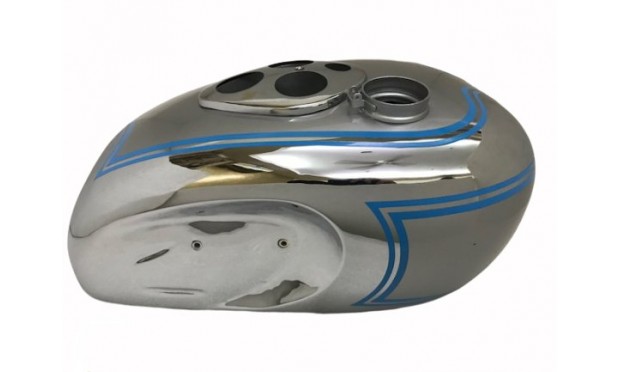 TRIUMPH T90 5T SPEED TWIN SILVER WITH BLUE PAINTED CHROME FUEL PETROL TANK1948 |Fit For