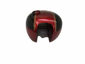 TRIUMPH T140 BLACK & RED PAINTED ALUMINUM FUEL PETROL TANK WITH CHROMED CAP |Fit For