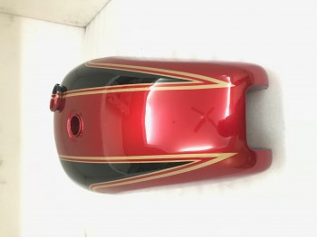 TRIUMPH T140 BLACK & RED PAINTED ALUMINUM FUEL PETROL TANK WITH CHROMED CAP |Fit For