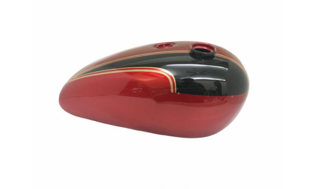 TRIUMPH T140 RED & BLACK PAINTED STEEL FUEL PETROL TANK |Fit For