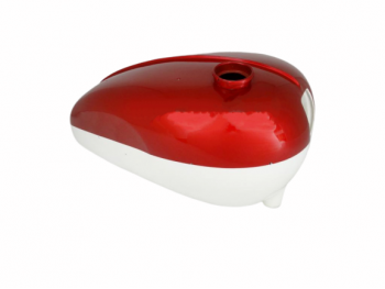 TRIUMPH T120 TR6 DUPLEX FRAME CHERRY & WHITE PAINTED FUEL TANK |Fit For