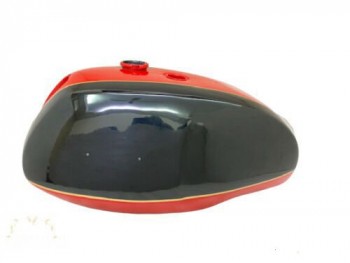 Triumph T140 Red & Black Fuel Tank (Uk Version) + Brass Cap + Tap(Fit For)