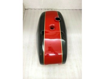 Triumph T140 Red & Black Fuel Tank (Uk Version) + Brass Cap + Tap(Fit For)