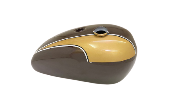 TRIUMPH T140 BROWN & GOLDEN PAINTED OIF FUEL TANK - |Fit For