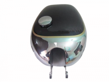 VELOCETTE VENOM CHROME & BLACK PAINTED FUEL TANK WITH BADGE MOUNT +FREE CAP+TAP|Fit For