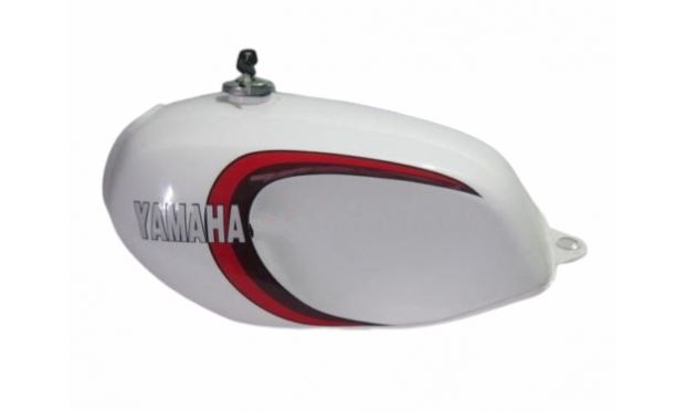 YAMAHA RD350LC WHITE PAINTED FUEL TANK 1980-81 (Rep) WITH CAP & Key|Fit For