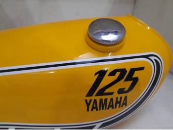 Yamaha Yz125 Yz 125 Yellow Painted Steel Petrol 1976 Tank + Cap |Fit For