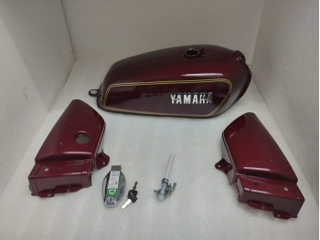 Fit For Yamaha Rx100 Rx125 Maroon Tank + Side Panel Lid Cap Tap & Emblem S2u