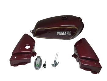 Fit For Yamaha Rx100 Rx125 Maroon Tank + Side Panel Lid Cap Tap & Emblem S2u