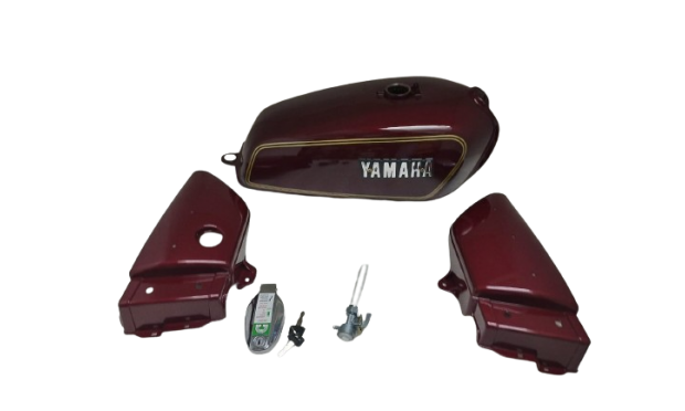 Fit For Yamaha Rx100 Rx125 Maroon Tank + Side Panel Lid Cap Tap & Emblem S2u