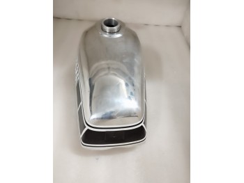 Fit For Yamaha YZ125 Black & White Aluminium Polished Tank 1977-78