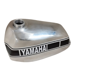 Fit For Yamaha YZ125 Black & White Aluminium Polished Tank 1977-78