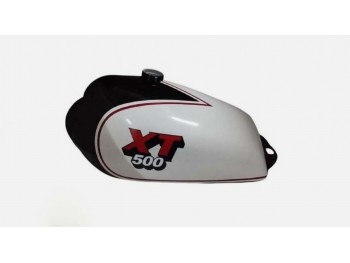 FIT FOR YAMAHA XT 500 TT 500 STEEL BLACK & WHITE PAINTED PETROL TANK 1980+ CAP
