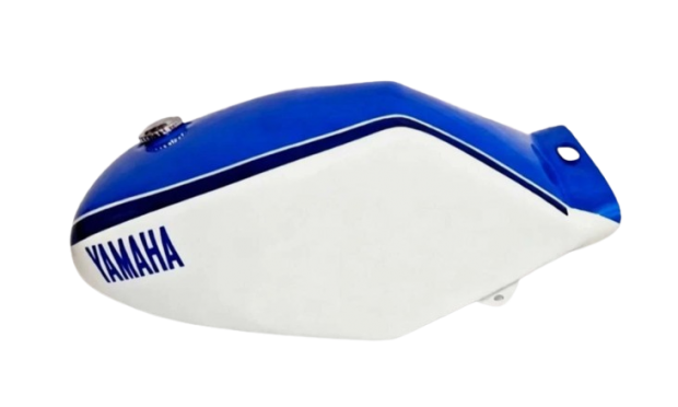 Fit For Yamaha Rz350 31k YPVS Blue And White Painted Steel Tank+Taps +Cap