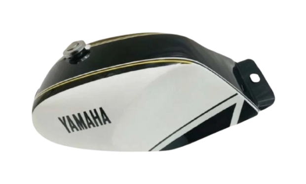 Fit For Yamaha Rz350 31k YPVS Black And White Painted Steel Petrol Tank