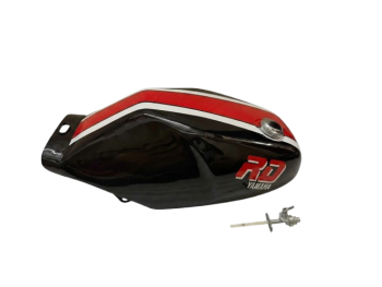Fit For Yamaha RZ350 31K YPVS Black & Red Steel Petrol Tank RD TD LC + Cap & Tap