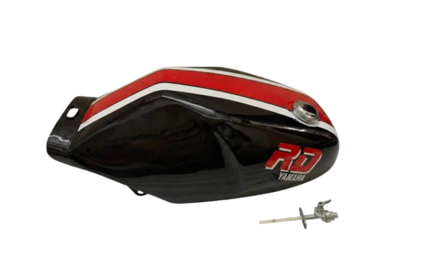 Fit For Yamaha RZ350 31K YPVS Black & Red Steel Petrol Tank RD TD LC + Cap & Tap