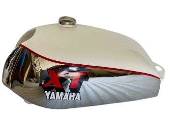 Fit For YAMAHA XT TT 500 WHITE PAINTED CHROME FUEL PETROL TANK STEEL 1N5, 1977)