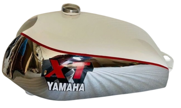 Fit For YAMAHA XT TT 500 WHITE PAINTED CHROME FUEL PETROL TANK STEEL 1N5, 1977)