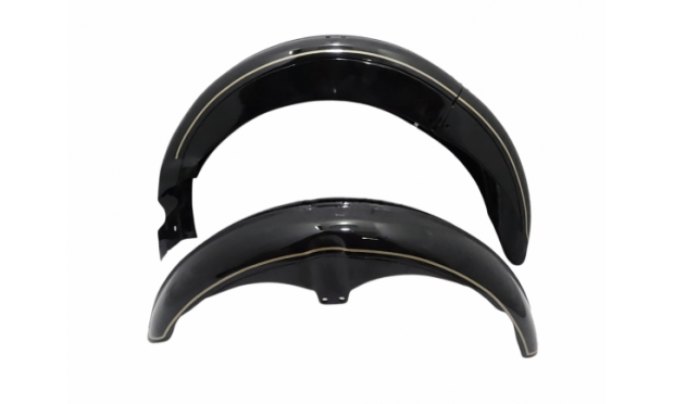 AJS FRONT AND REAR BLACK PAINTED FENDER SET (PRE-DRILLED) |Fit For