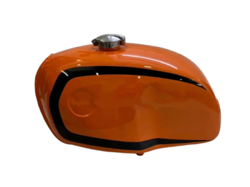 FIT FOR BMW R100 Rs Rt R90 R80 R75 Orange & Black Painted Steel Petrol Tank+Cap