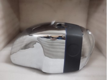 BMW R100 RT RS R90 R80 R75 Steel Petrol Fuel Gas Tank Chrome & Black Strap Matt