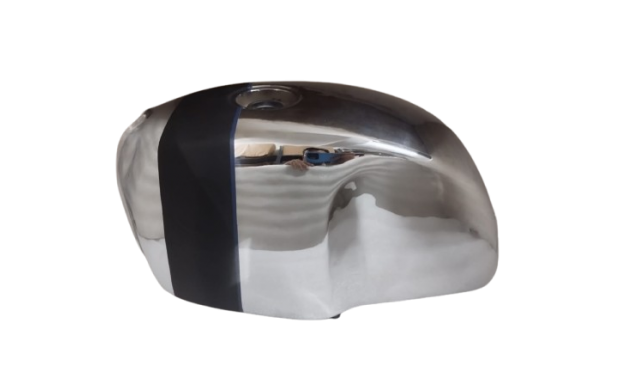 BMW R100 RT RS R90 R80 R75 Steel Petrol Fuel Gas Tank Chrome & Black Strap Matt