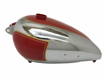 BSA B31 RED PAINTED CHROME GAS FUEL PETROL TANK |Fit For