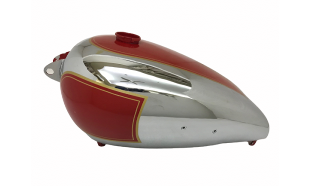 BSA B31 RED PAINTED CHROME GAS FUEL PETROL TANK |Fit For