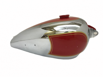 BSA B31 RED PAINTED CHROME GAS FUEL PETROL TANK |Fit For