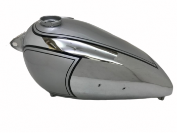 BSA B31 SILVER CHROME PETROL TANK WITH SPEEDO - |Fit For