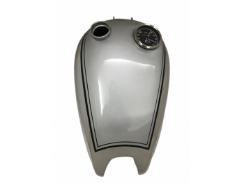 BSA B31 SILVER CHROME PETROL TANK WITH SPEEDO - |Fit For