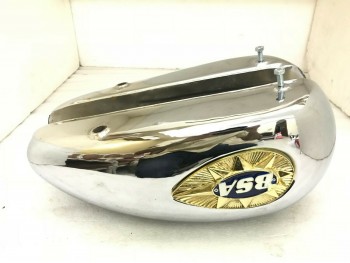 BSA A65 2 GALLON BLUE & CHROME PETROL TANK WITH BADGES 1968-1969 Fit For