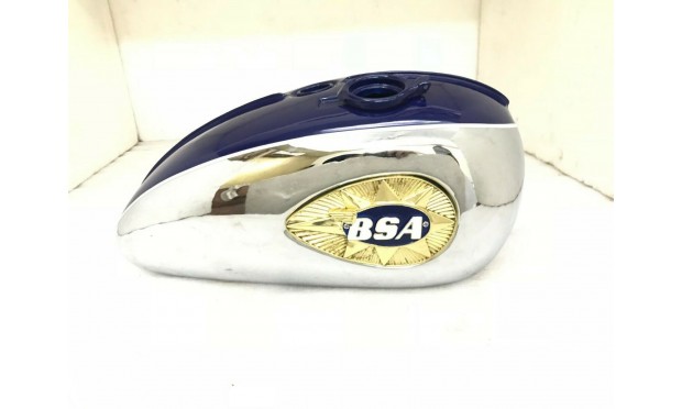 BSA A65 2 GALLON BLUE & CHROME PETROL TANK WITH BADGES 1968-1969 Fit For