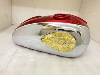 FIT FOR BSA A65 2 Gallon Cherry Chrome Fuel Tank with Badges 1968-69 Us